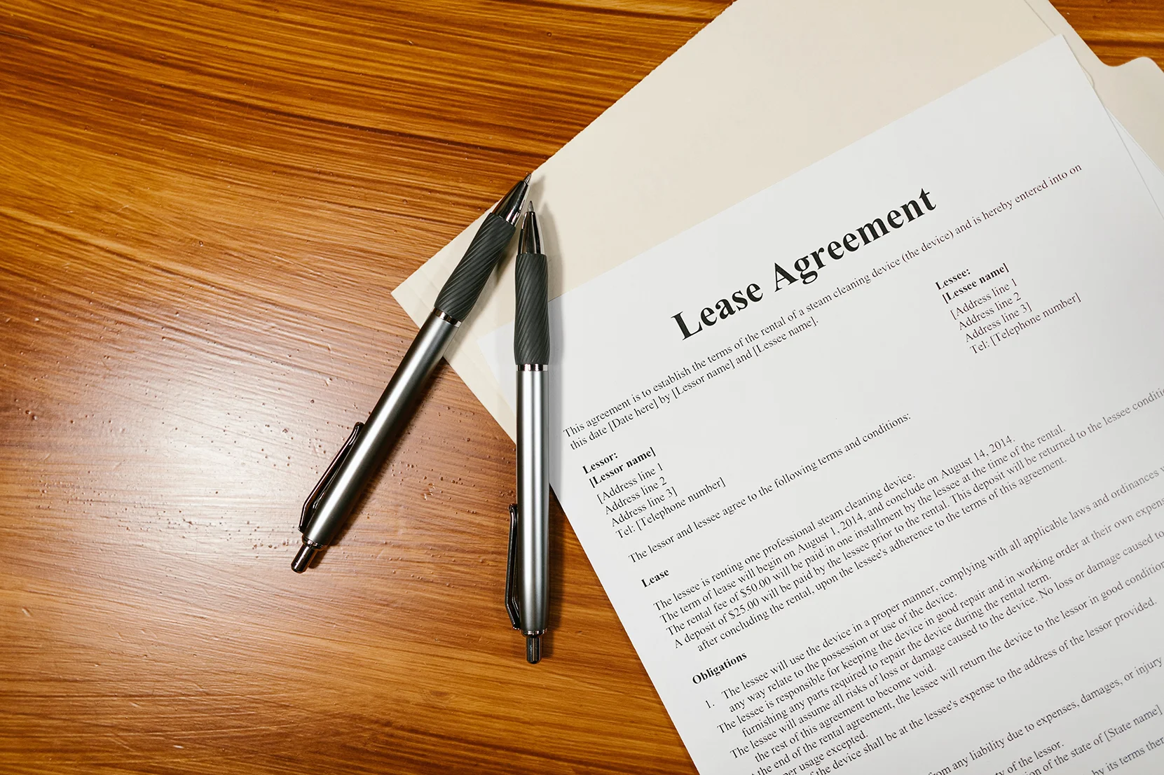 Image of lease agreement
